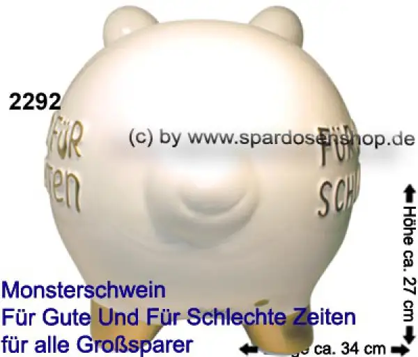 Monster Sparschwein Für gute und für schlechte Zeitent – Sonderverkauf 786-B e