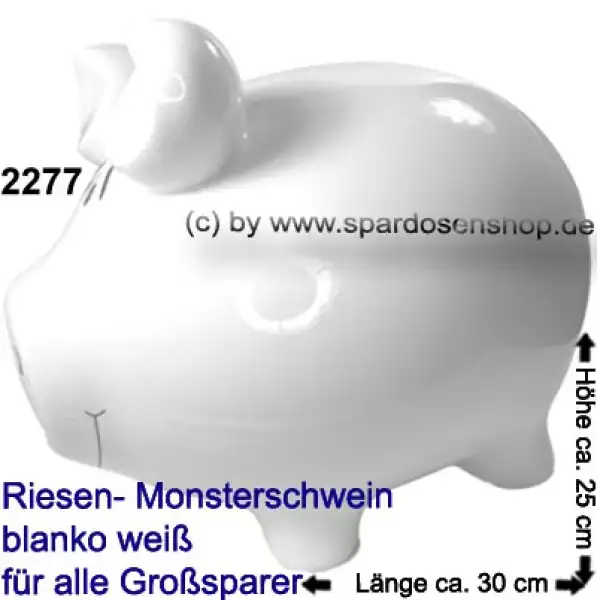Sparschwein riesengroßes Monster Sparschwein 3D Design Blanko weiß Keramik A