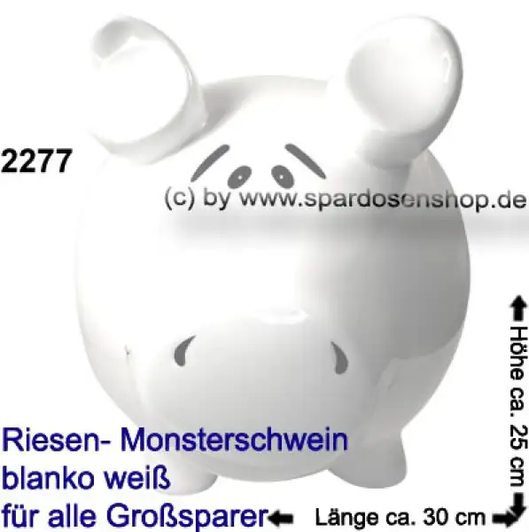 Sparschwein riesengroßes Monster Sparschwein 3D Design Blanko weiß Keramik B Sparschwein riesengroßes Monster Sparschwein 3D Design Blanko weiß Keramik B