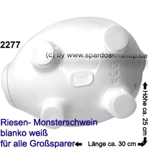 Sparschwein riesengroßes Monster Sparschwein 3D Design Blanko weiß Keramik E