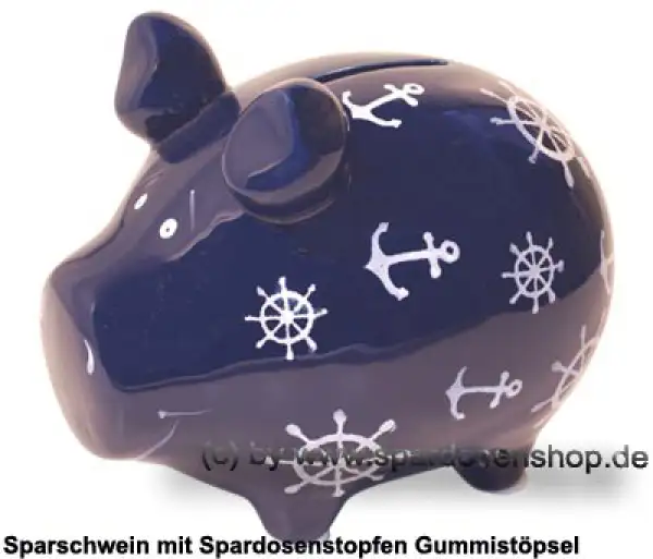 Sparschwein Kleinsparschwein Nautilus dunkelblau Keramik A Sparschwein Kleinsparschwein Nautilus dunkelblau Keramik A