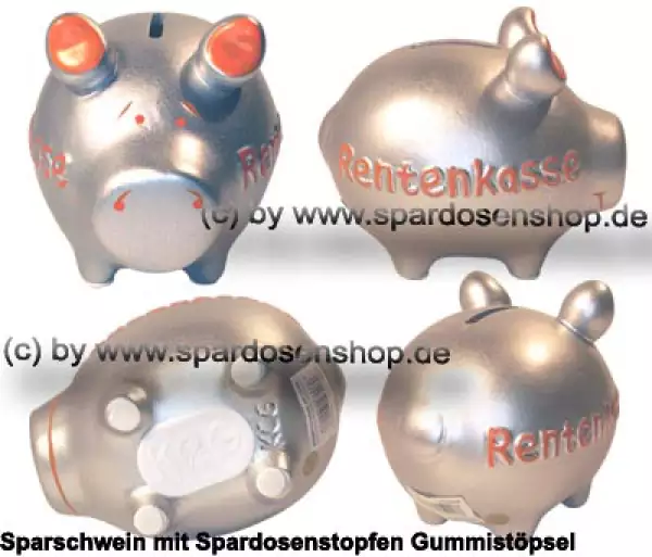 Sparschwein Kleinsparschwein 3D Design Rentenkasse Keramik Gesamt