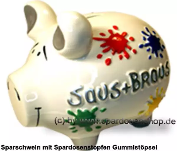 Sparschwein mittelgroßes Sparschwein 3D Design Saus + Braus Keramik A
