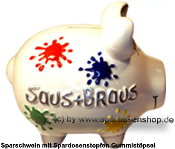 Sparschwein mittelgroßes Sparschwein 3D Design Saus + Braus Keramik C