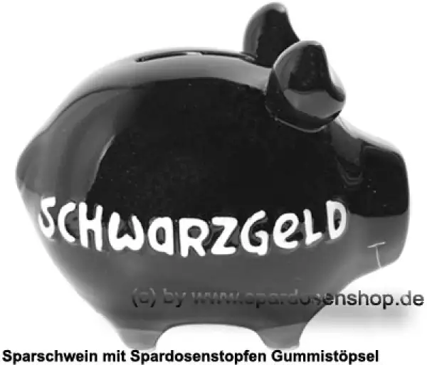 Sparschwein Kleinsparschwein 3D Design Schwarzgeld C