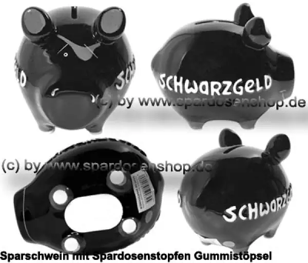 Sparschwein Kleinsparschwein 3D Design Schwarzgeld Gesamt