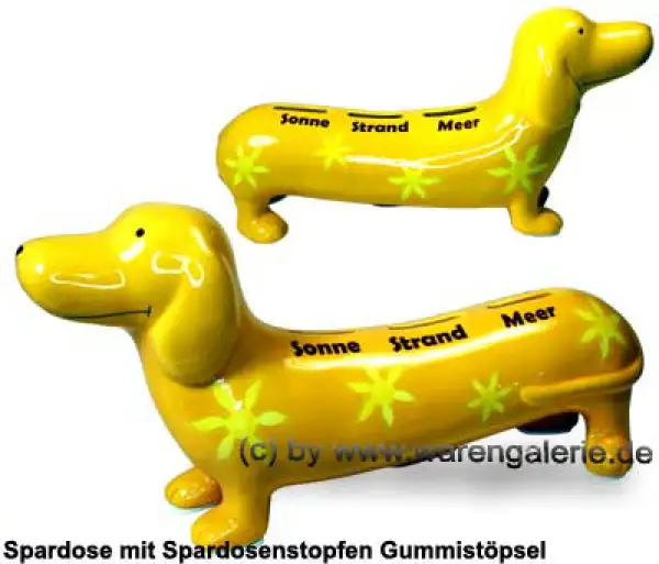 Spardose Spartier Spardackel gelb mit Design - Sonne - Strand - Meer - Keramik Gesamt A Spardose Spartier Spardackel gelb mit Design - Sonne - Strand - Meer - Keramik Gesamt A