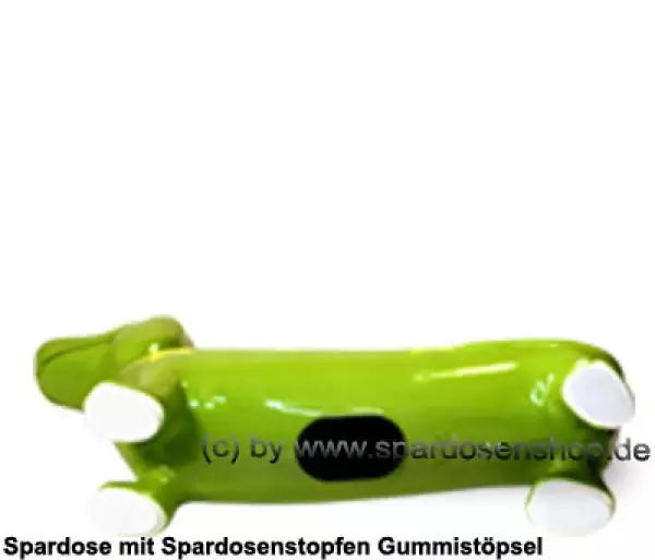 Spardose Spartier Spardackel grün mit Design - Friede - Freude - Eierkuchen - Keramik E