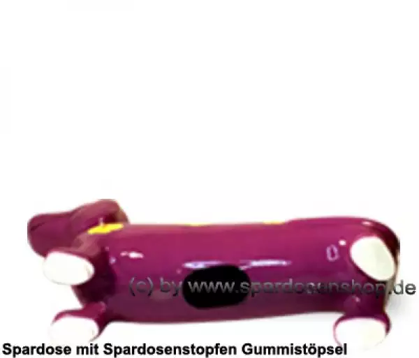Spardose Spartier Spardackel lila mit Design - Mein Haus - Mein Auto - Mein Pferd - Keramik E