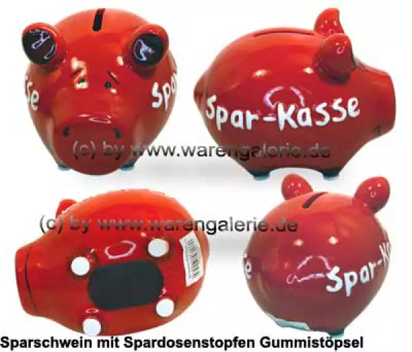 Sparschwein Kleinsparschwein 3D Design Spar-Kasse Keramik Gesamt