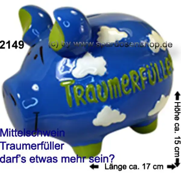 Sparschwein Traumerfüller Größenvariante Mittelschwein