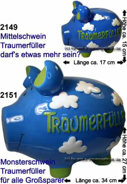 Sparschwein Traumerfüller Größenvariante Gesamt