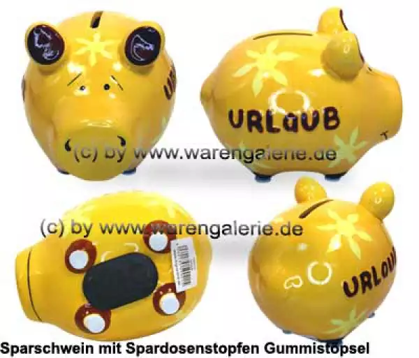 Sparschwein Kleinsparschwein 3D Design Urlaub Keramik Gesamt