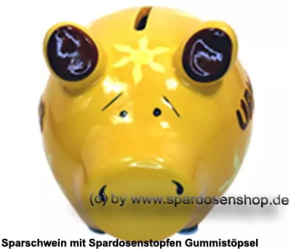 Sparschwein Kleinsparschwein 3D Design Urlaub Keramik B