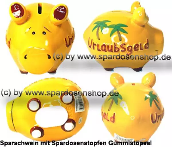 Sparschwein Kleinsparschwein 3D Design Urlaubsgeld Keramik Gesamt