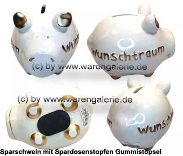 Sparschwein Kleinsparschwein 3D Design Wunschtraum Keramik Gesamt