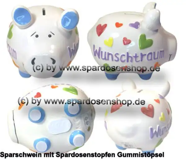 KCG mittelgroßes Sparschwein 3D Design Wunschtraum Keramik Gesamt