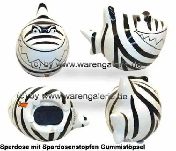 Spardose Spartier Design Zebra-Hai Keramik Gesamt Spardose Spartier Design Zebra-Hai Keramik Gesamt