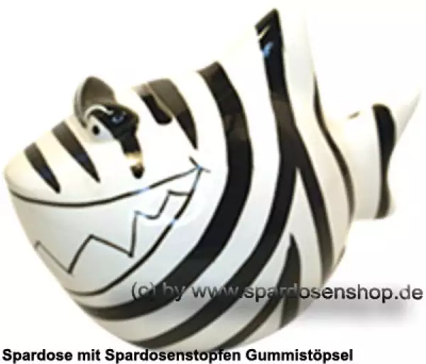 Spardose Spartier Design Zebra-Hai Keramik A