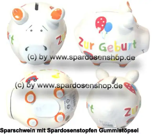 Sparschwein Kleinsparschwein 3D Zur Geburt weiß Keramik Gesamt Sparschwein Kleinsparschwein 3D Zur Geburt weiß Keramik Gesamt