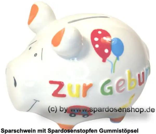 Sparschwein Kleinsparschwein 3D Zur Geburt weiß Keramik A Sparschwein Kleinsparschwein 3D Zur Geburt weiß Keramik A