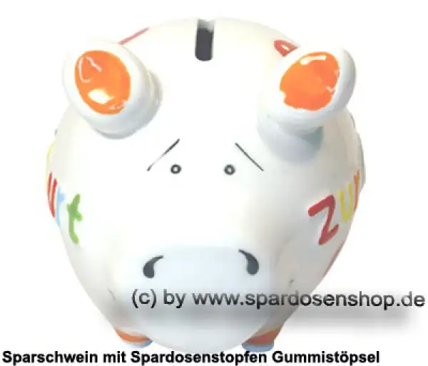 Sparschwein Kleinsparschwein 3D Zur Geburt weiß Keramik B Sparschwein Kleinsparschwein 3D Zur Geburt weiß Keramik B