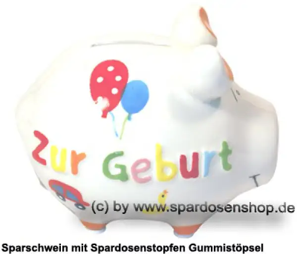 Sparschwein Kleinsparschwein 3D Zur Geburt weiß Keramik C Sparschwein Kleinsparschwein 3D Zur Geburt weiß Keramik C