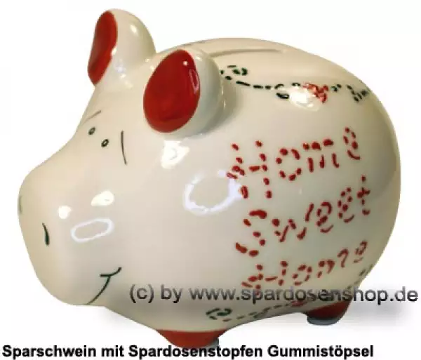 Sparschwein Kleinsparschwein 3D Design Home Sweet Home Keramik A