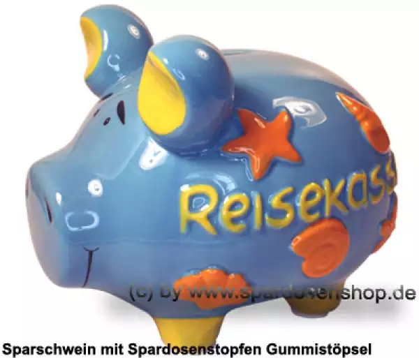 Sparschwein mittelgroßes Sparschwein 3D Design Reisekasse Keramik A