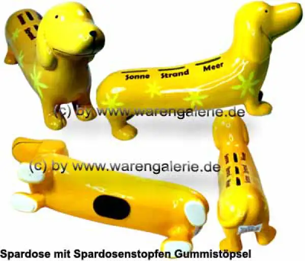 Spardose Spartier Spardackel gelb mit Design - Sonne - Strand - Meer - Keramik Gesamt B Spardose Spartier Spardackel gelb mit Design - Sonne - Strand - Meer - Keramik Gesamt B