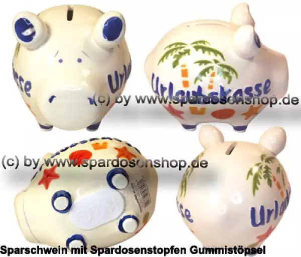 Sparschwein Kleinsparschwein 3D Design Urlaubskasse Keramik Gesamt