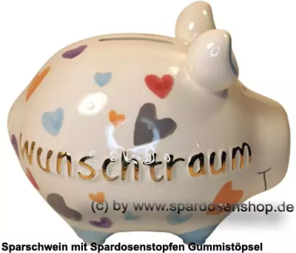 Sparschwein Kleinsparschwein 3D Wunschtraum Goldedition Keramik C