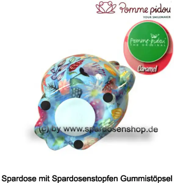 Spardose Spartier Pomme Pidou Katze Caramel hellblau Keramik E