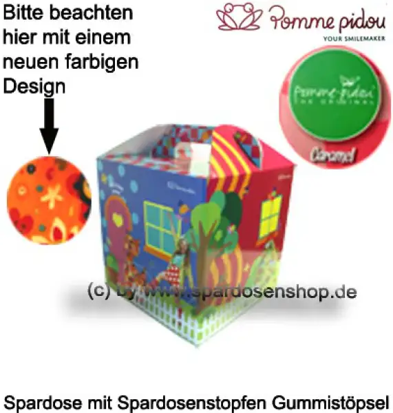 Spardose Spartier Pomme Pidou Katze Caramel orange Geschenkkarton