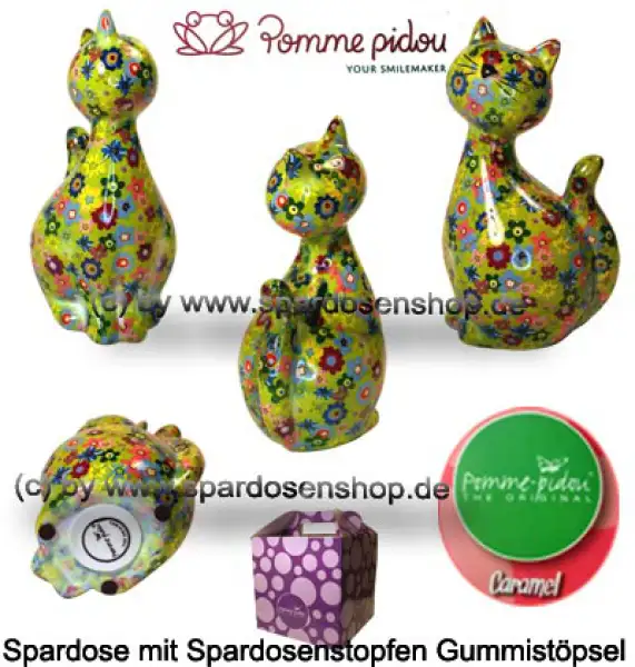 Spardose Spartier Pomme Pidou Katze Caramel hellgrün Keramik Gesamt Spardose Spartier Pomme Pidou Katze Caramel hellgrün Keramik Gesamt