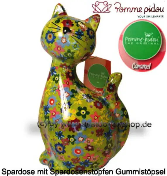Spardose Spartier Pomme Pidou Katze Caramel hellgrün Keramik A Spardose Spartier Pomme Pidou Katze Caramel hellgrün Keramik A