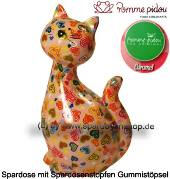 Spardose Spartier Pomme Pidou Katze Caramel rosa Keramik C Spardose Spartier Pomme Pidou Katze Caramel rosa Keramik C