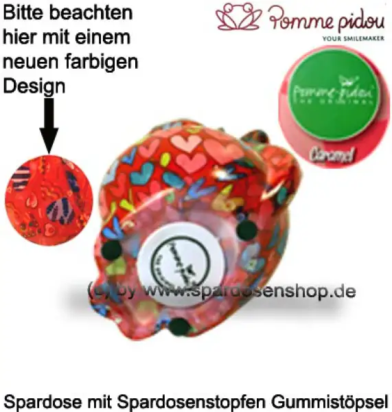 Spardose Spartier Pomme Pidou Katze Caramel rot mit Herzen Keramik E