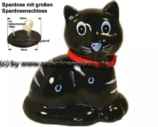 Spardose Katze Katy Kunststoff Farbe schwarz A