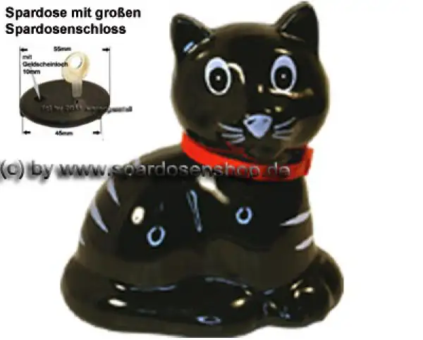 Spardose Katze Katy Kunststoff Farbe schwarz A Spardose Katze Katy Kunststoff Farbe schwarz A