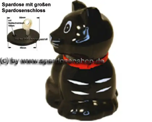 Spardose Katze Katy Kunststoff Farbe schwarz D