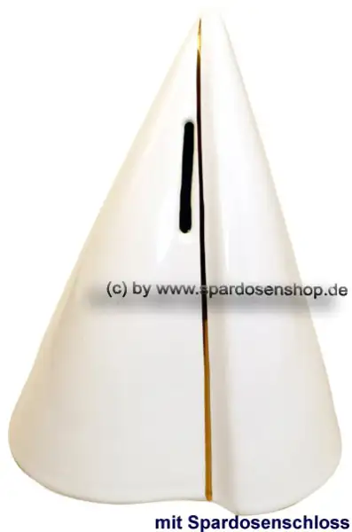 Spardose Kegel mit Goldstrich B Spardose Kegel mit Goldstrich B