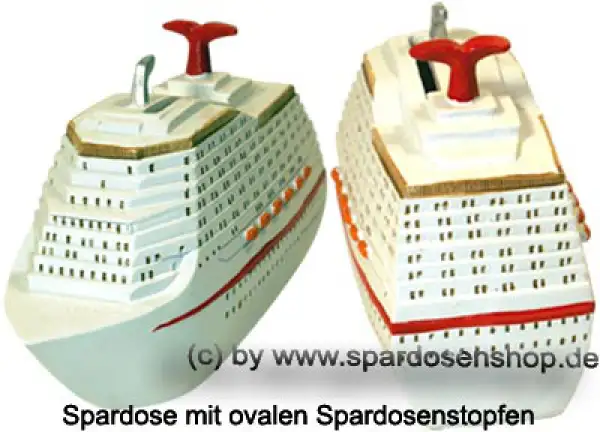 Spardose Kreuzfahrtschiff weiß B