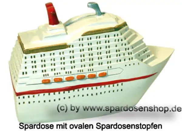 Spardose Kreuzfahrtschiff weiß C Spardose Kreuzfahrtschiff weiß C