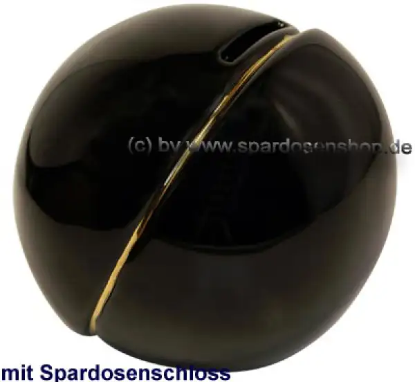 Spardose Kugel mit Goldstrich B Spardose Kugel mit Goldstrich B