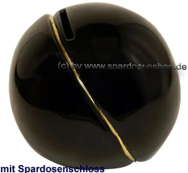 Spardose Kugel mit Goldstrich D Spardose Kugel mit Goldstrich D