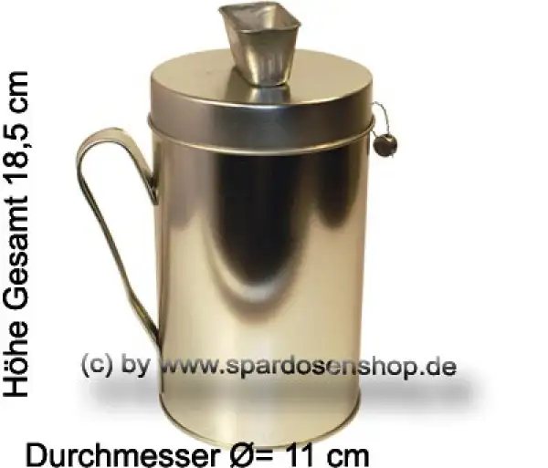 Metall Spendendose Spardose mit Griff Maße ca.: H= 18,5 cm E Metall Spendendose Spardose mit Griff Maße ca.: H= 18,5 cm E