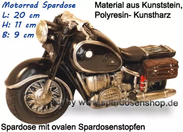 Spardose Motorrad schwarz/ bunt A