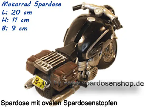 Spardose Motorrad schwarz/ bunt B