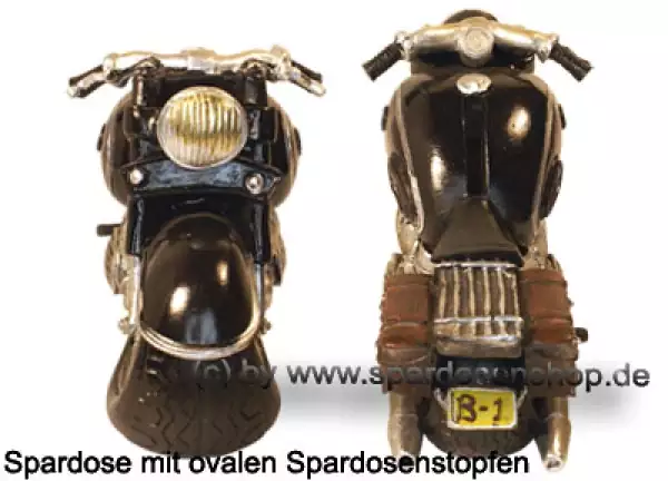 Spardose Motorrad schwarz/ bunt C